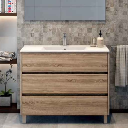 Móvel casa de banho 3 gavetas com pés Fator Banho Maia