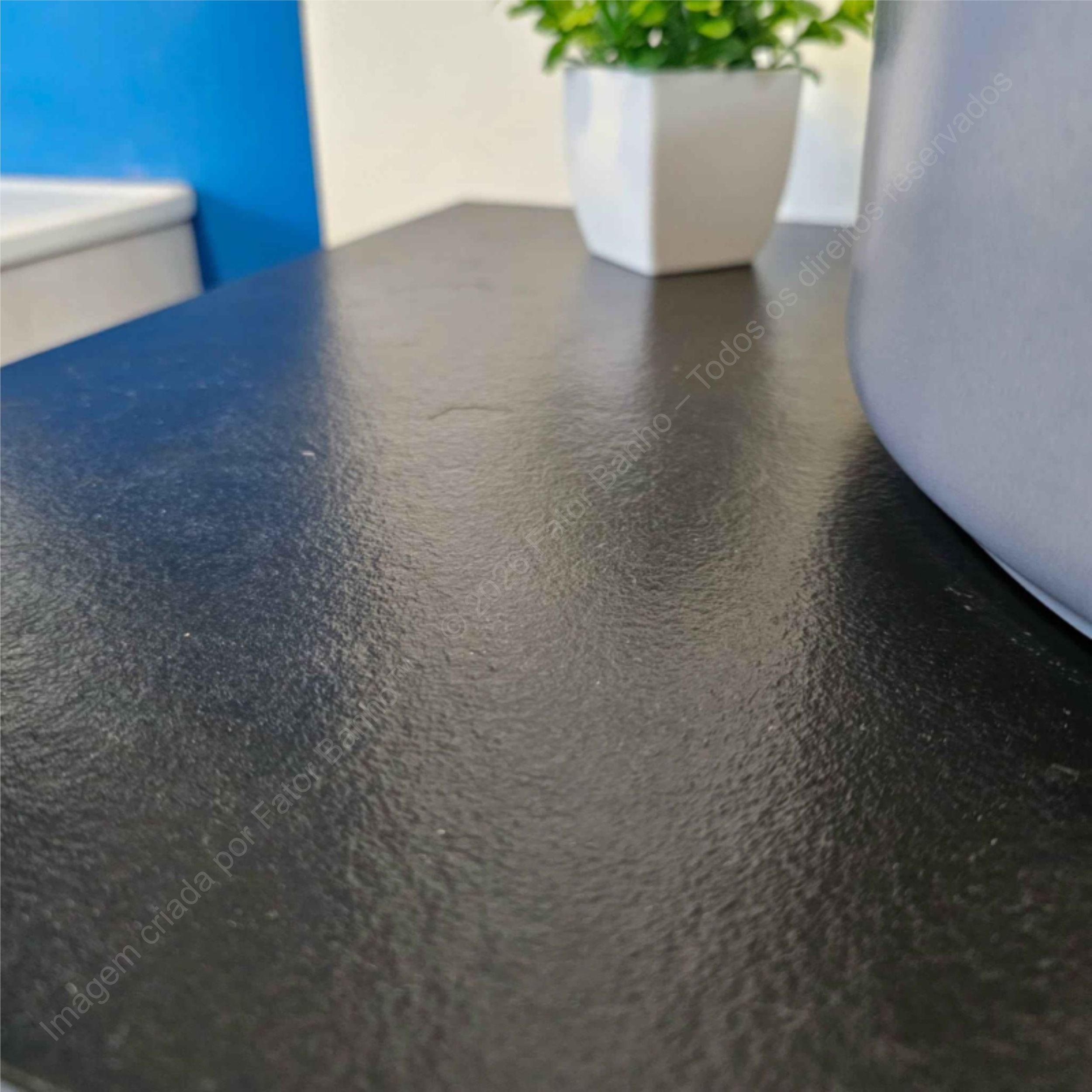 Tampo para móvel banho ardósia em carga mineral gelcoat impermeável antibacteriano  