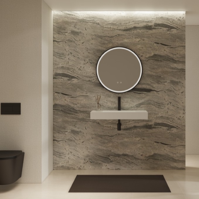 Lavatório Mural Solid Surface 80 cm Branco mate