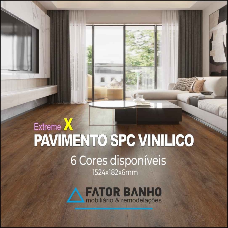  pavimento vinílico SPC 0,55 camada desgate 1524 x 182 x 6 mm Subpiso Ixpe